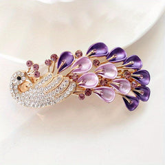 Peacock Shape Hair Clip Rhinestone Multicolor French Barrette Hair Accessories
