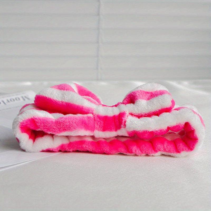 Striped Bowknot Decor Headband Soft Elastic Hair Band for Women Girls