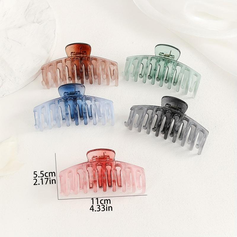 5pcs Gradient Hair Claw Shark Claw Large Back Head Hair Clip Hair Accessories