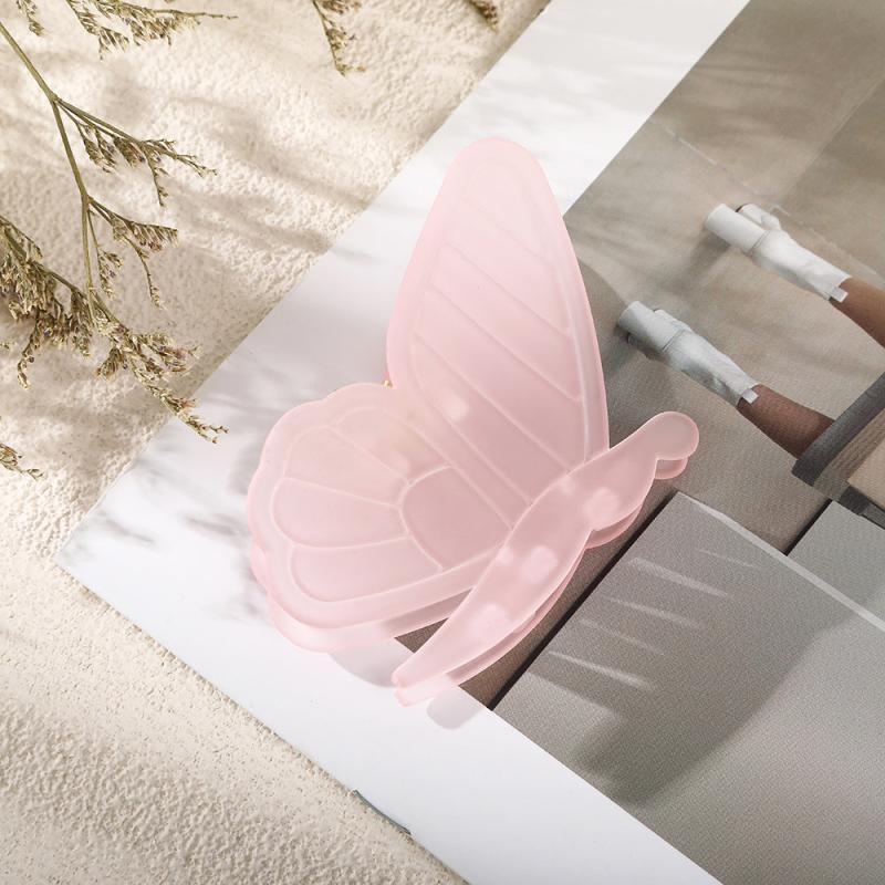 Jelly Butterfly Grip Clip Hair Accessories Frosted Spray