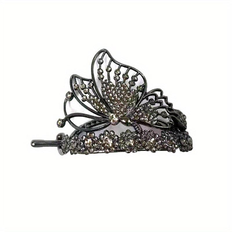 Rhinestone Flower Hair Claw Clip for Women Girls