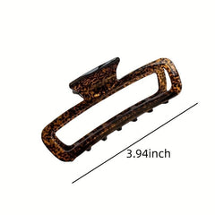 Polka Dot Hair Claw Acetate Hollow Rectangle for Women
