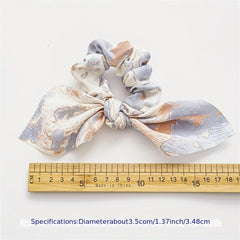 Tie Dye Retro Rabbit Ears Large Scrunchies Bowknot Hair Rope Ponytail Holder
