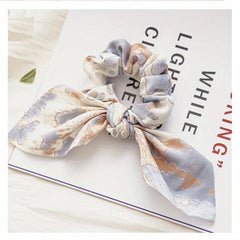 Tie Dye Retro Rabbit Ears Large Scrunchies Bowknot Hair Rope Ponytail Holder