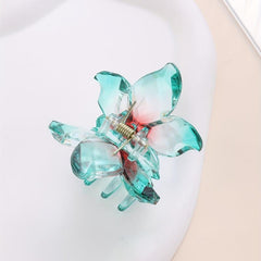 Gradient Flower Hair Claw Jelly Hair Claw Style Nonslip Ponytail Holder