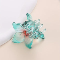 Gradient Flower Hair Claw Jelly Hair Claw Style Nonslip Ponytail Holder
