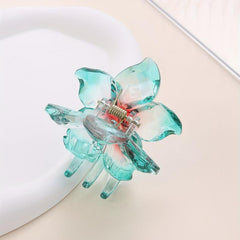 Gradient Flower Hair Claw Jelly Hair Claw Style Nonslip Ponytail Holder