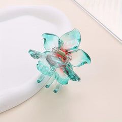 Gradient Flower Hair Claw Jelly Hair Claw Style Nonslip Ponytail Holder