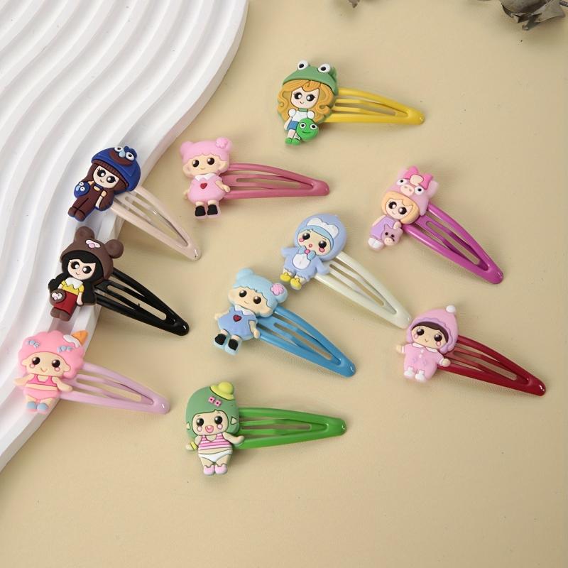 10pcs Colorful PVC Hair Clips for Girls Women