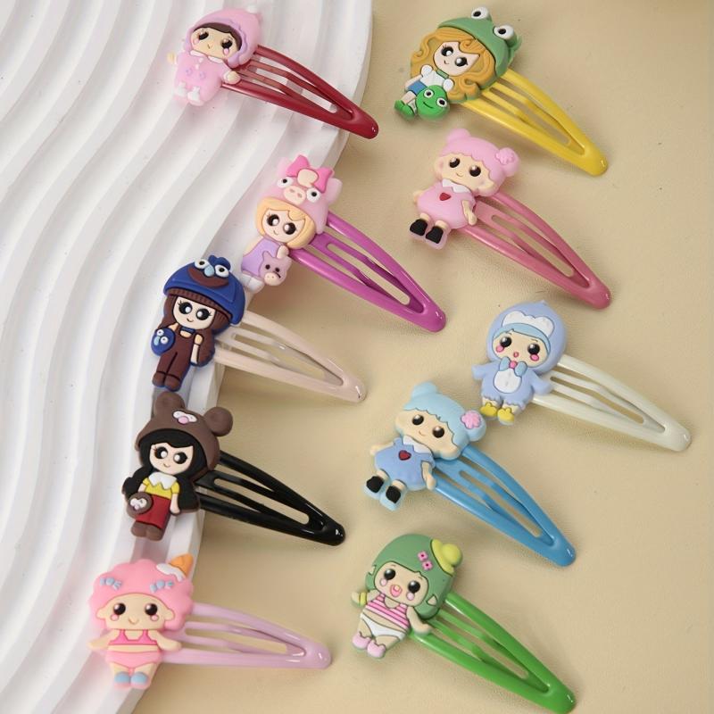 10pcs Colorful PVC Hair Clips for Girls Women