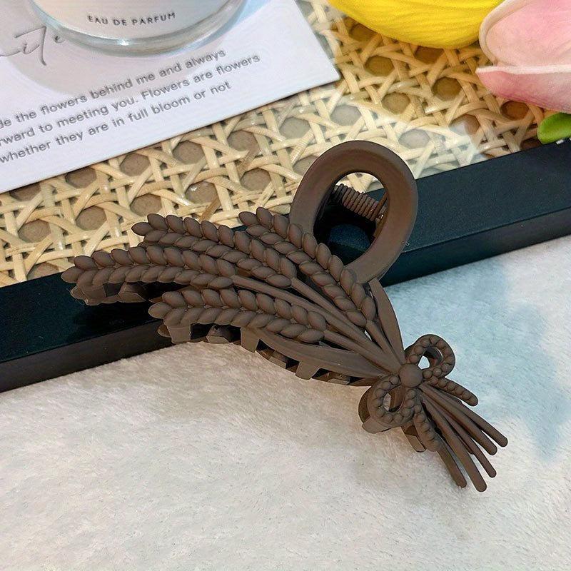 Frosted Hair Claw Wheat Ears Shaped Hair Claw Nonslip Ponytail Holder