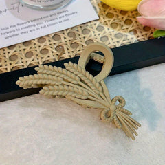 Frosted Hair Claw Wheat Ears Shaped Hair Claw Nonslip Ponytail Holder