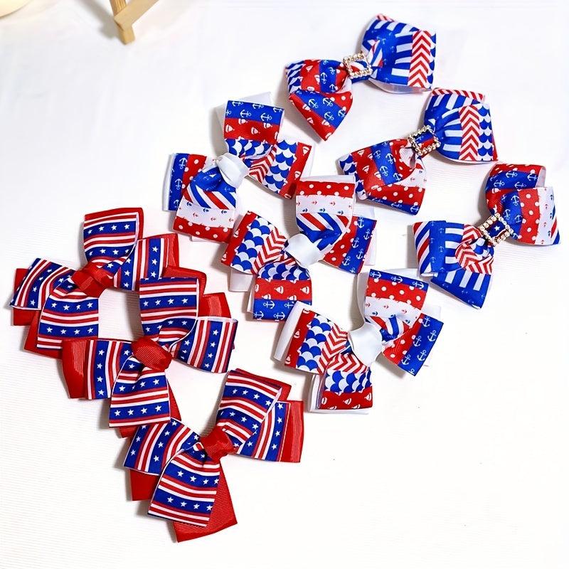 American Flag Bow Hair Clip Duck Billed Clip Accessories