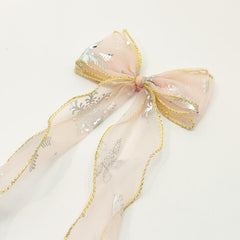 Snowflake Printed Hair Bow Clip Duck Billed