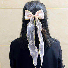 Snowflake Printed Hair Bow Clip Duck Billed