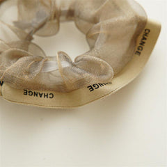 4pcs Organza Scunchies Contrast Trim Hair Tie Hair Rope Elastic Ponytail Holder