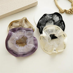 4pcs Organza Scunchies Contrast Trim Hair Tie Hair Rope Elastic Ponytail Holder