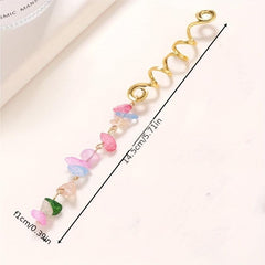 Braided Hair Ring Natural Stone Pendant Hair Buckle Dredlock Vintage Hair Clip