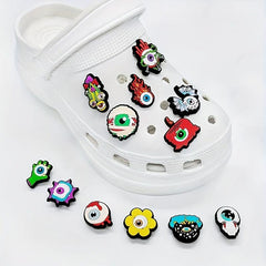 12pcs Eyeball Series Shoe Charm DIY Sandals Decoration Set