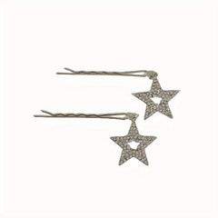 Y2K Hair Pin With Star Tassel Rhinestone Star Decor Hair Pin Alloy Hair Clip