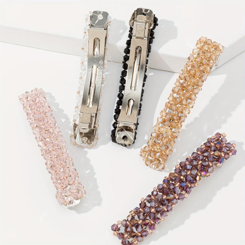 4pcs Rhinestone Decor Hair Clip Barrette Headwear