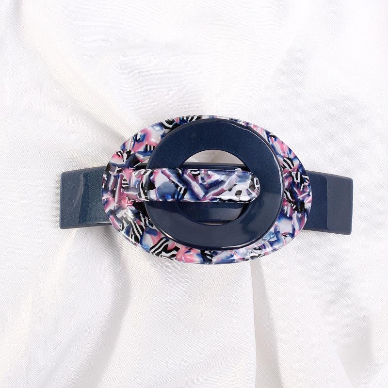 Acrylic Large Barrette Ellipse Shaped Hair Clip for Women Girls