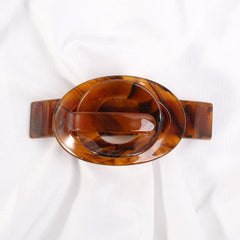 Acrylic Large Barrette Ellipse Shaped Hair Clip for Women Girls