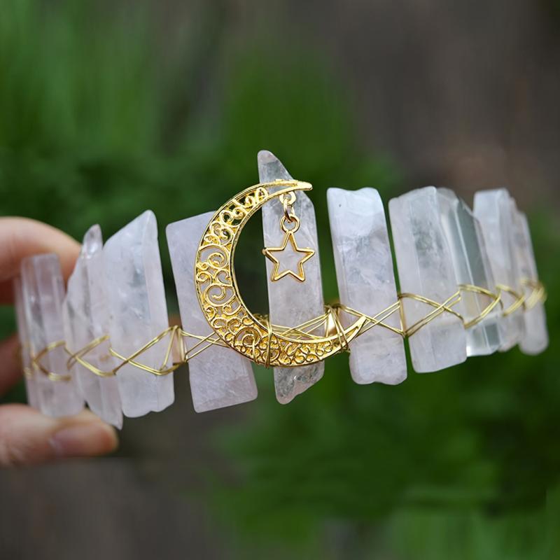 Citrine Moon Witchy Crystal Comb Mermaid Elven Hair Pin
