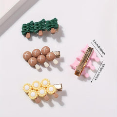 4pcs Cartoon Food Hair Clip Duck Billed Clip Side Bangs Accessory