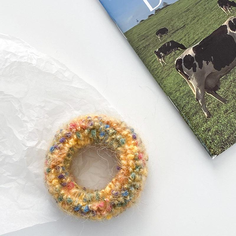 Knitted Plush Hair Ring Autumn Winter Elastic Headband Iridescent Scrunchies