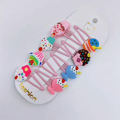16pcs Cartoon Ice Cream Hair Clip Snap Clip Y2K Hair Slides Clip Non Slip
