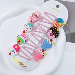 16pcs Cartoon Ice Cream Hair Clip Snap Clip Y2K Hair Slides Clip Non Slip