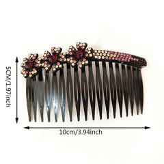 6pcs Rhinestone Flower Hair Comb Pin for Side Hair Bang