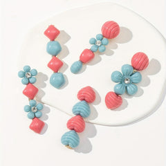 5pcs Pink Geometric Hair Clip for Women Girls