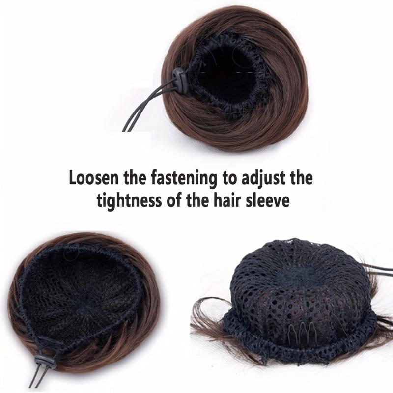 Synthetic Hair Curling Bun Elastic Band Extension