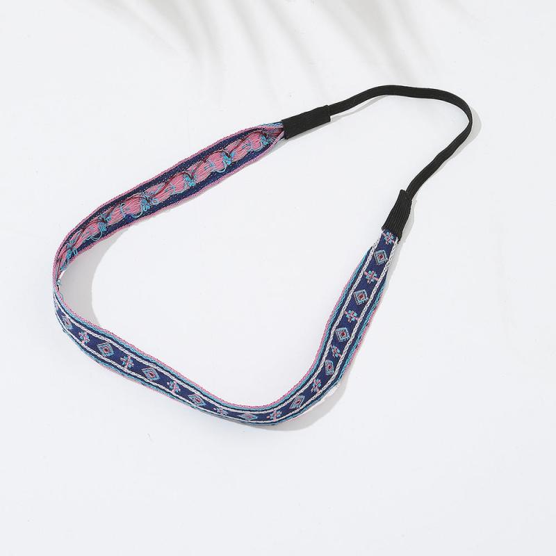 Geometric Pattern Embroidery Headband Ethnic Style Hair Band for Women