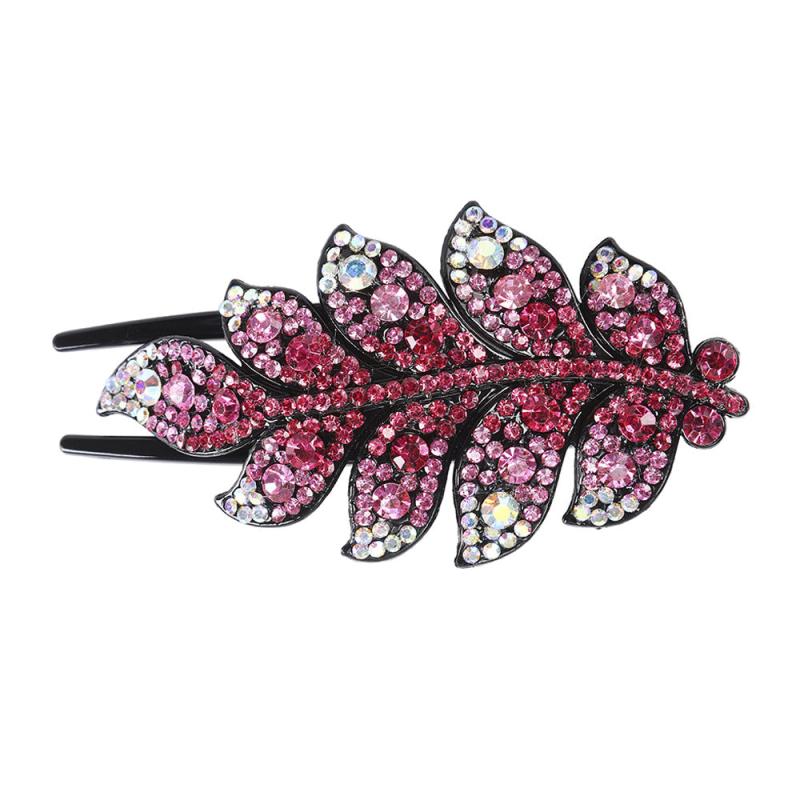 Rhinestone Leaves Hair Claw Clip Hair Crystal Hair Combs Female Hair Accessories