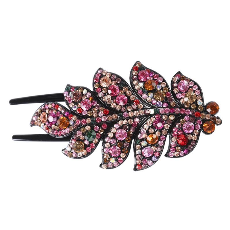 Rhinestone Leaves Hair Claw Clip Hair Crystal Hair Combs Female Hair Accessories