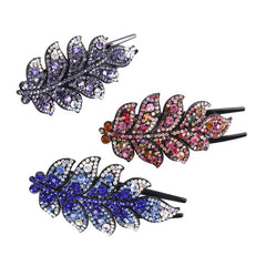 Rhinestone Leaves Hair Claw Clip Hair Crystal Hair Combs Female Hair Accessories