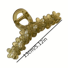 Jelly Flower Hair Claw Clip Nonslip Ponytail Holder