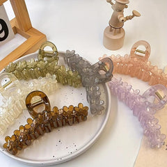 Jelly Flower Hair Claw Clip Nonslip Ponytail Holder