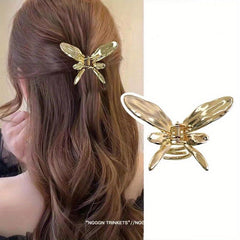 Alloy Butterfly Hair Claw Y2K Ponytail Holder