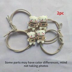 Cartoon Bear Decor Hair Tie Elastic Rubber Band Ponytail Holder Hair Accessories