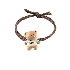 Cartoon Bear Decor Hair Tie Elastic Rubber Band Ponytail Holder Hair Accessories
