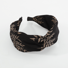 Plant Printed Fabric Headband Cross Knot Hair Hoop Hair Ornament