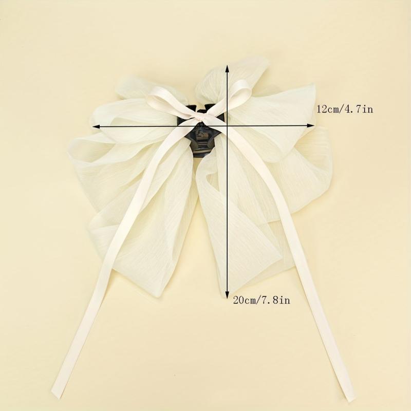 Large Mesh Bow Hair Claw Clip Ribbon Sweet Hair Claw Clip Ponytail Holder