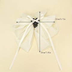 Large Mesh Bow Hair Claw Clip Ribbon Sweet Hair Claw Clip Ponytail Holder