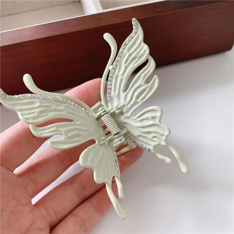 Rhinestone Butterfly Metal Hair Claw Clip Strong Hold Hair Jaw Clip