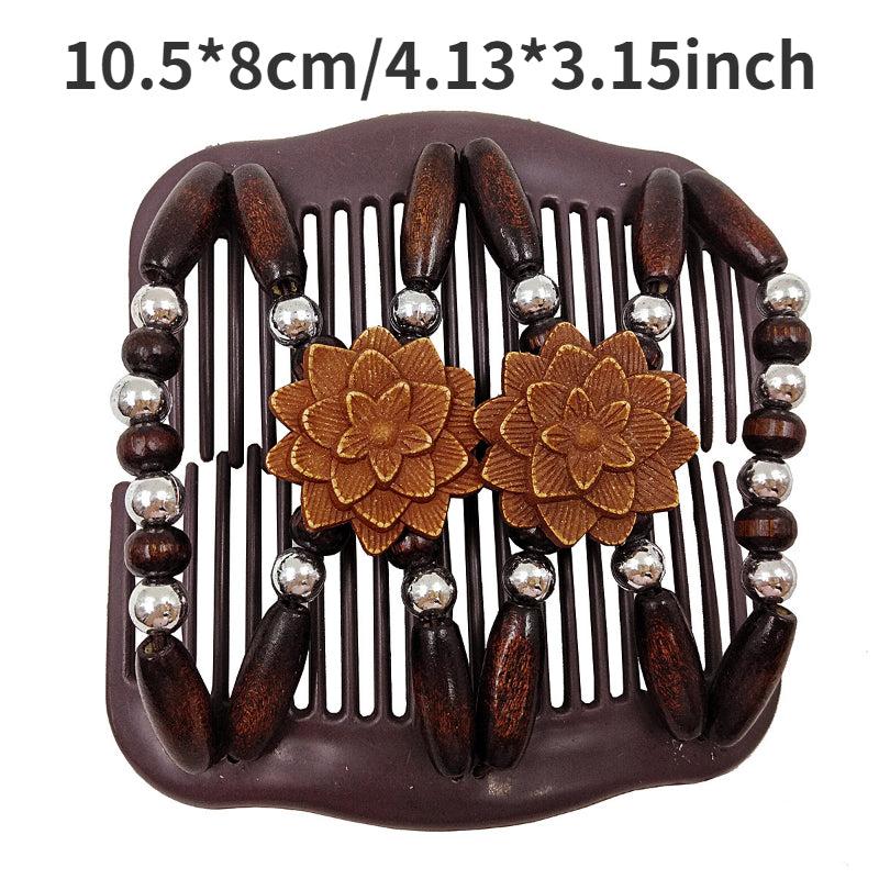 Retro Magic Hair Comb Elastic Beaded Hair Clips Styling Comb For Women Girls