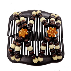 Retro Magic Hair Comb Elastic Beaded Hair Clips Styling Comb For Women Girls